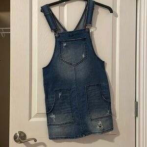 Denim overall dress women’s size XS